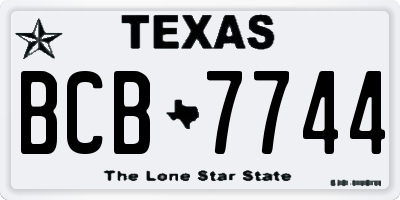 TX license plate BCB7744