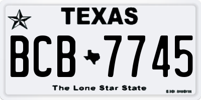 TX license plate BCB7745