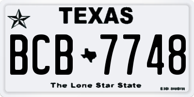 TX license plate BCB7748