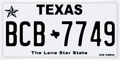 TX license plate BCB7749