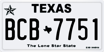 TX license plate BCB7751