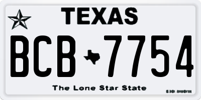 TX license plate BCB7754