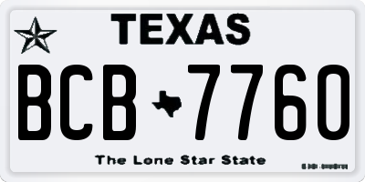 TX license plate BCB7760