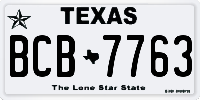 TX license plate BCB7763