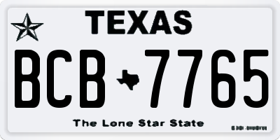 TX license plate BCB7765