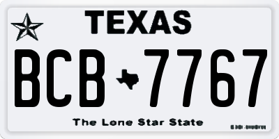 TX license plate BCB7767