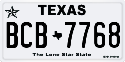 TX license plate BCB7768