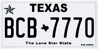 TX license plate BCB7770