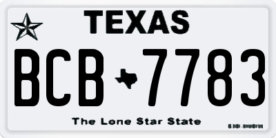 TX license plate BCB7783
