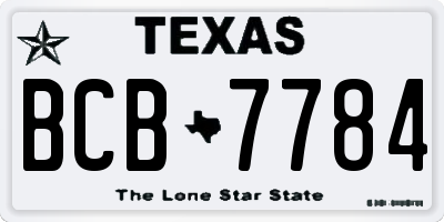 TX license plate BCB7784