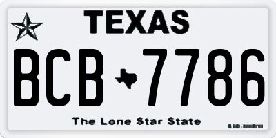 TX license plate BCB7786