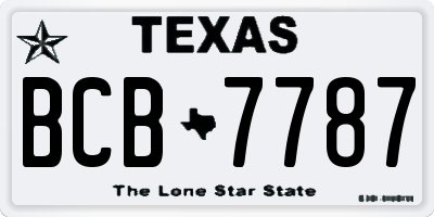 TX license plate BCB7787