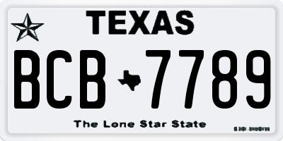 TX license plate BCB7789