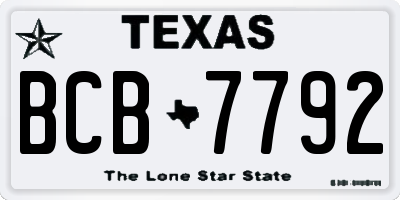 TX license plate BCB7792