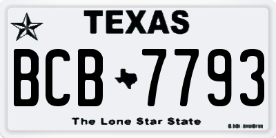 TX license plate BCB7793