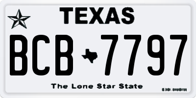 TX license plate BCB7797