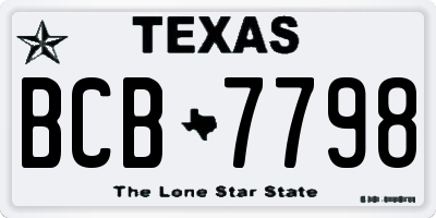 TX license plate BCB7798