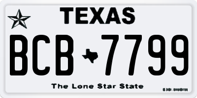 TX license plate BCB7799