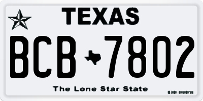 TX license plate BCB7802