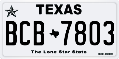 TX license plate BCB7803