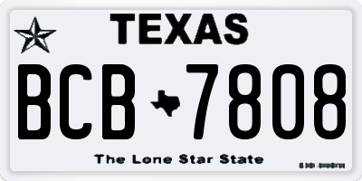 TX license plate BCB7808