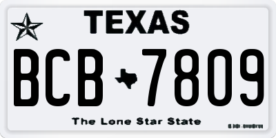 TX license plate BCB7809
