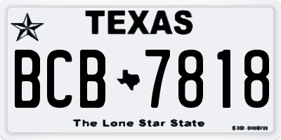 TX license plate BCB7818