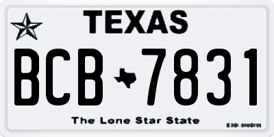 TX license plate BCB7831