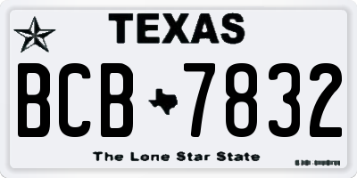 TX license plate BCB7832