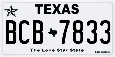 TX license plate BCB7833
