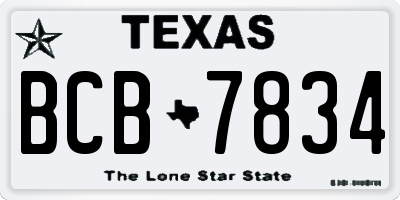 TX license plate BCB7834