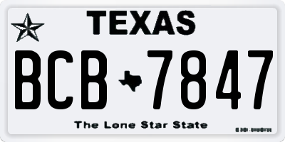 TX license plate BCB7847