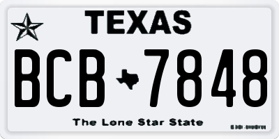 TX license plate BCB7848