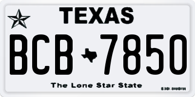 TX license plate BCB7850