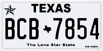 TX license plate BCB7854