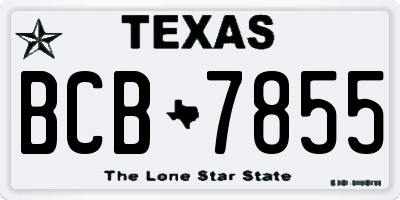 TX license plate BCB7855