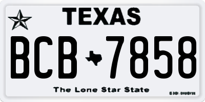 TX license plate BCB7858
