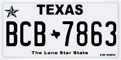 TX license plate BCB7863