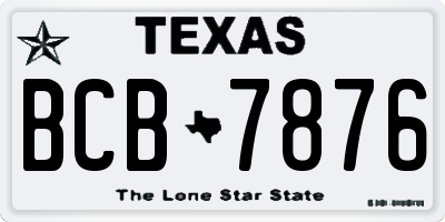 TX license plate BCB7876