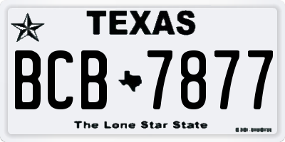 TX license plate BCB7877
