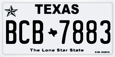 TX license plate BCB7883