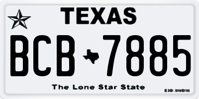 TX license plate BCB7885