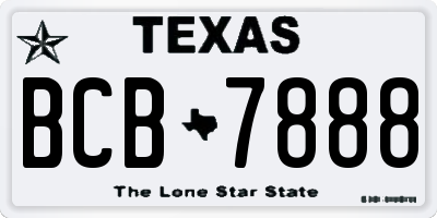 TX license plate BCB7888