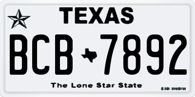TX license plate BCB7892