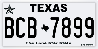 TX license plate BCB7899