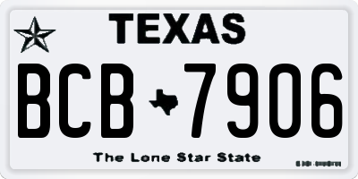 TX license plate BCB7906