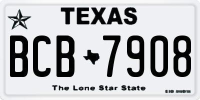 TX license plate BCB7908