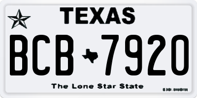 TX license plate BCB7920