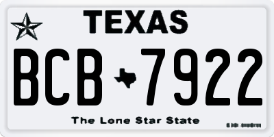 TX license plate BCB7922