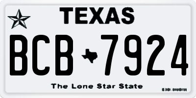 TX license plate BCB7924